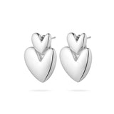 Vivienne Earrings Silver, heart earrings, studs, statement, sterling silver