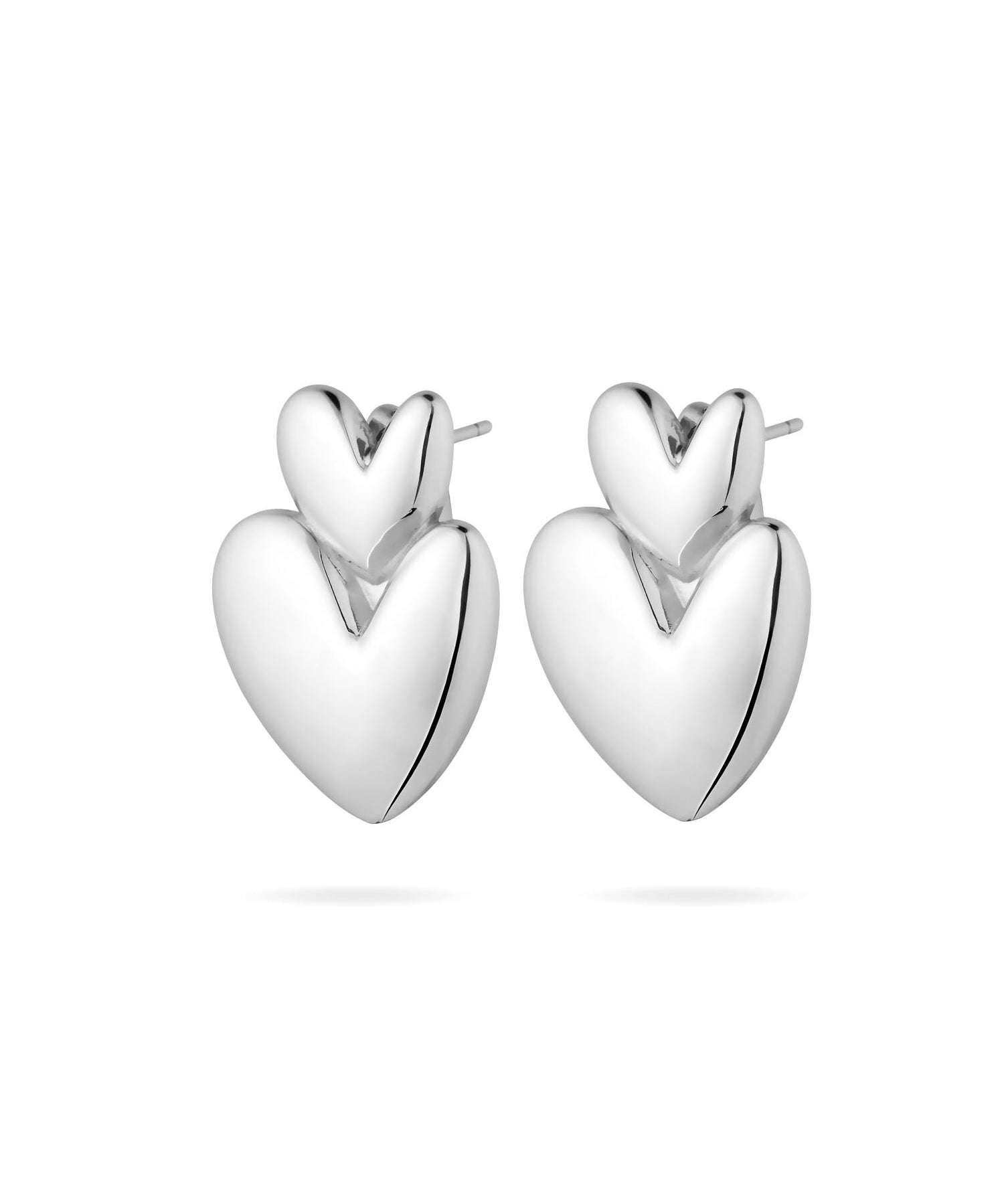 Vivienne Earrings Silver, heart earrings, studs, statement, sterling silver