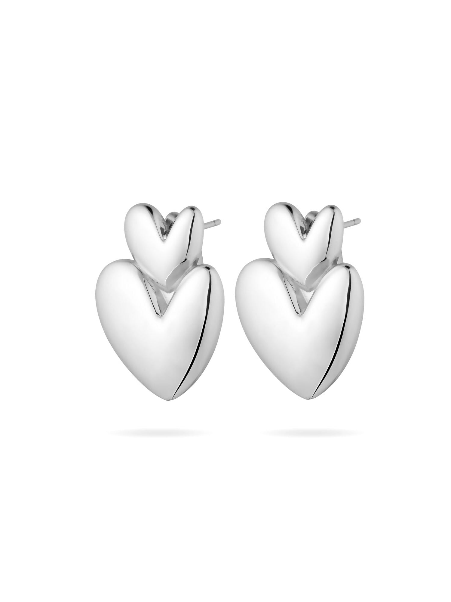 Vivienne Earrings Silver, heart earrings, studs, statement, sterling silver