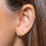 Alice Huggies, hoop earrings, earring stack, gold plated, sterling silver