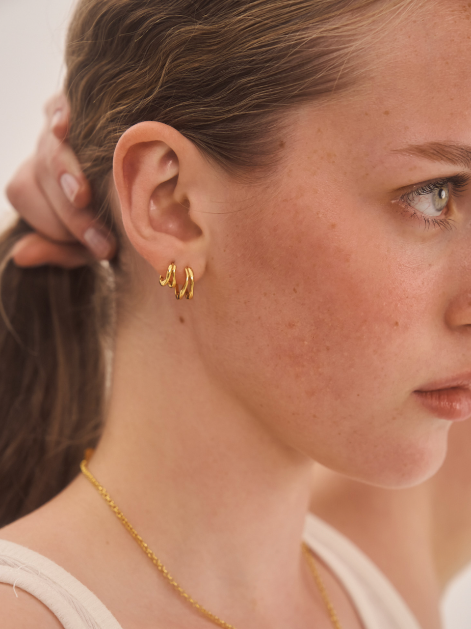 Matisse Huggies, hoop earrings, gold plated, sterling silver, earring stack
