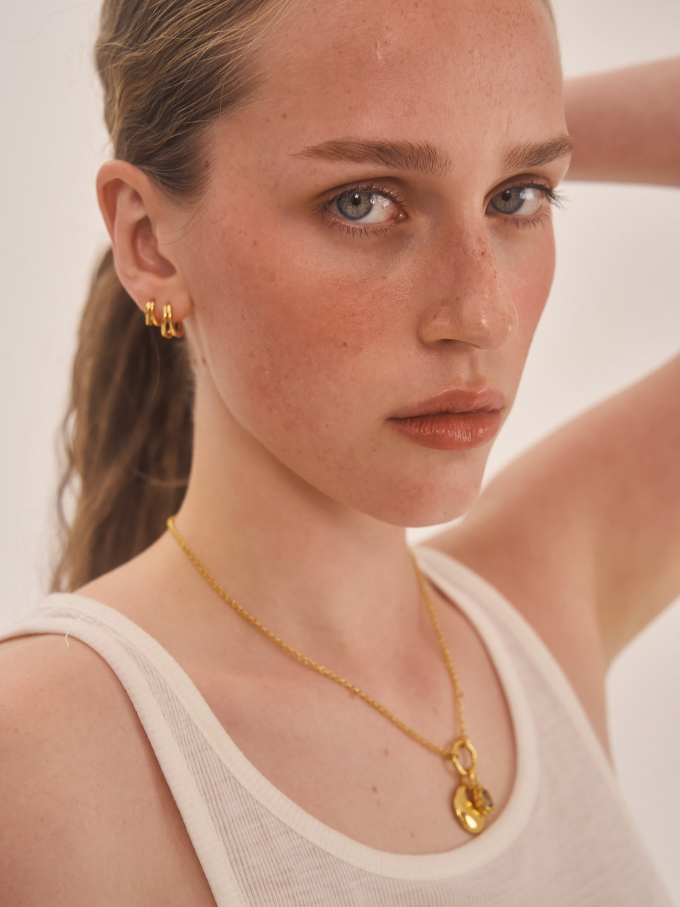 Matisse Huggies, hoop earrings, gold plated, sterling silver, earring stack