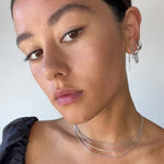 Celine Earrings Silver Pave, link earrings, drop earrings, sterling silver, earring stack