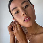 Celine Earrings Gold Pave, link earrings, drop earrings, sterling silver, gold plated, earring stack