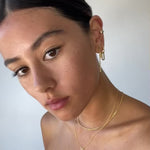 Celine Earrings Gold, gold plated, chain earrings, link studs, earring stack