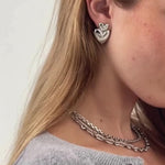 Vivienne Earrings Silver, heart earrings, studs, statement, sterling silver