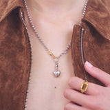 PUFF HEART NECKLACE SILVER/GOLD
