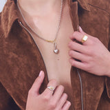 PUFF HEART NECKLACE SILVER/GOLD