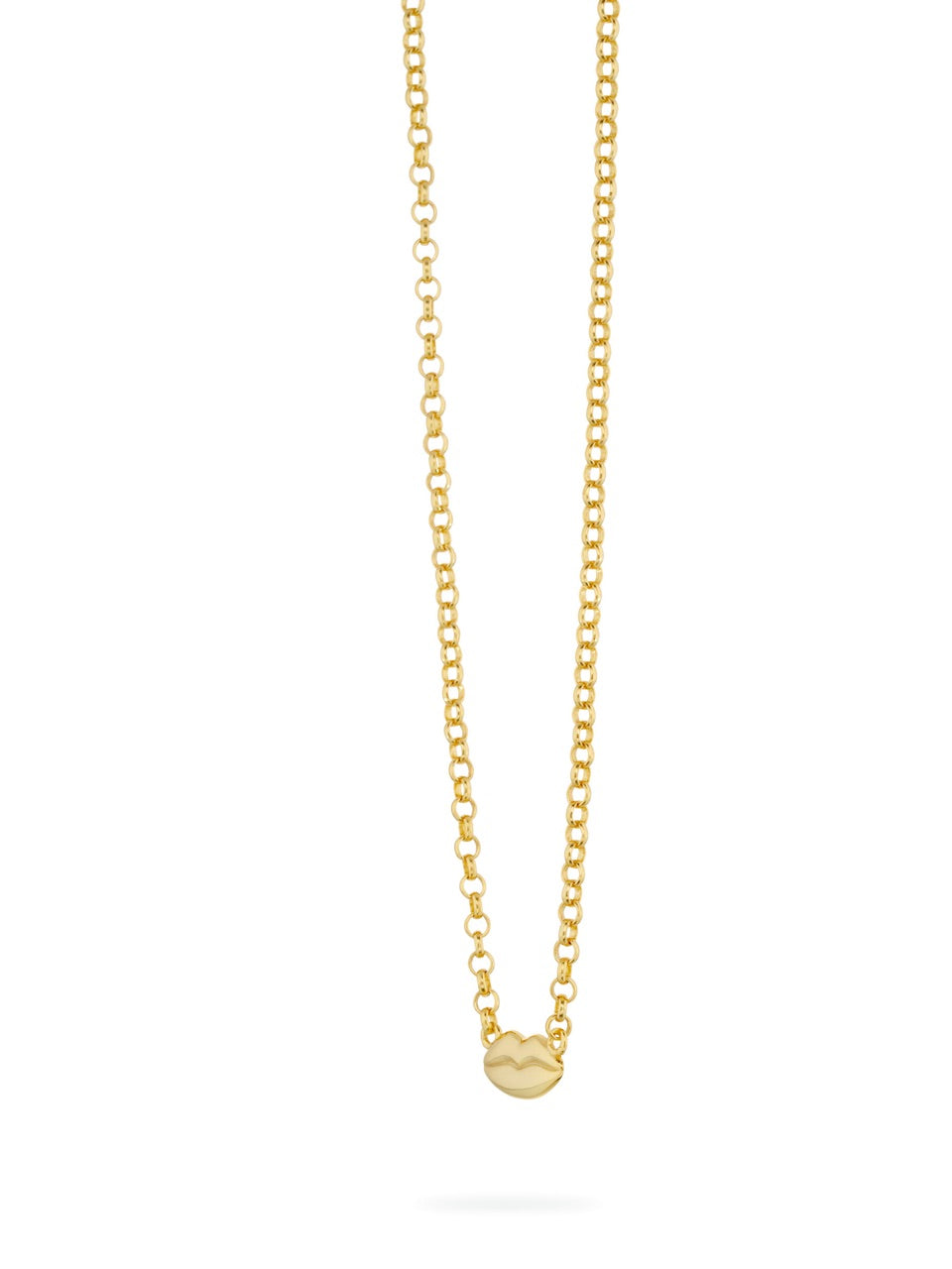 Bisous Necklace Gold, sterling silver, gold plated, gold chain, lips pendant, necklace stack
