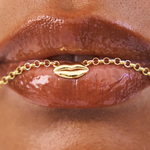Bisous Necklace Gold, sterling silver, gold plated, gold chain, lips pendant, necklace stack