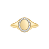 ENGRAVABLE SIGNET RING LAB DIAMONDS