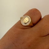 ENGRAVABLE SIGNET RING LAB DIAMONDS