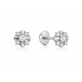 FLEUR STUD EARRINGS SILVER