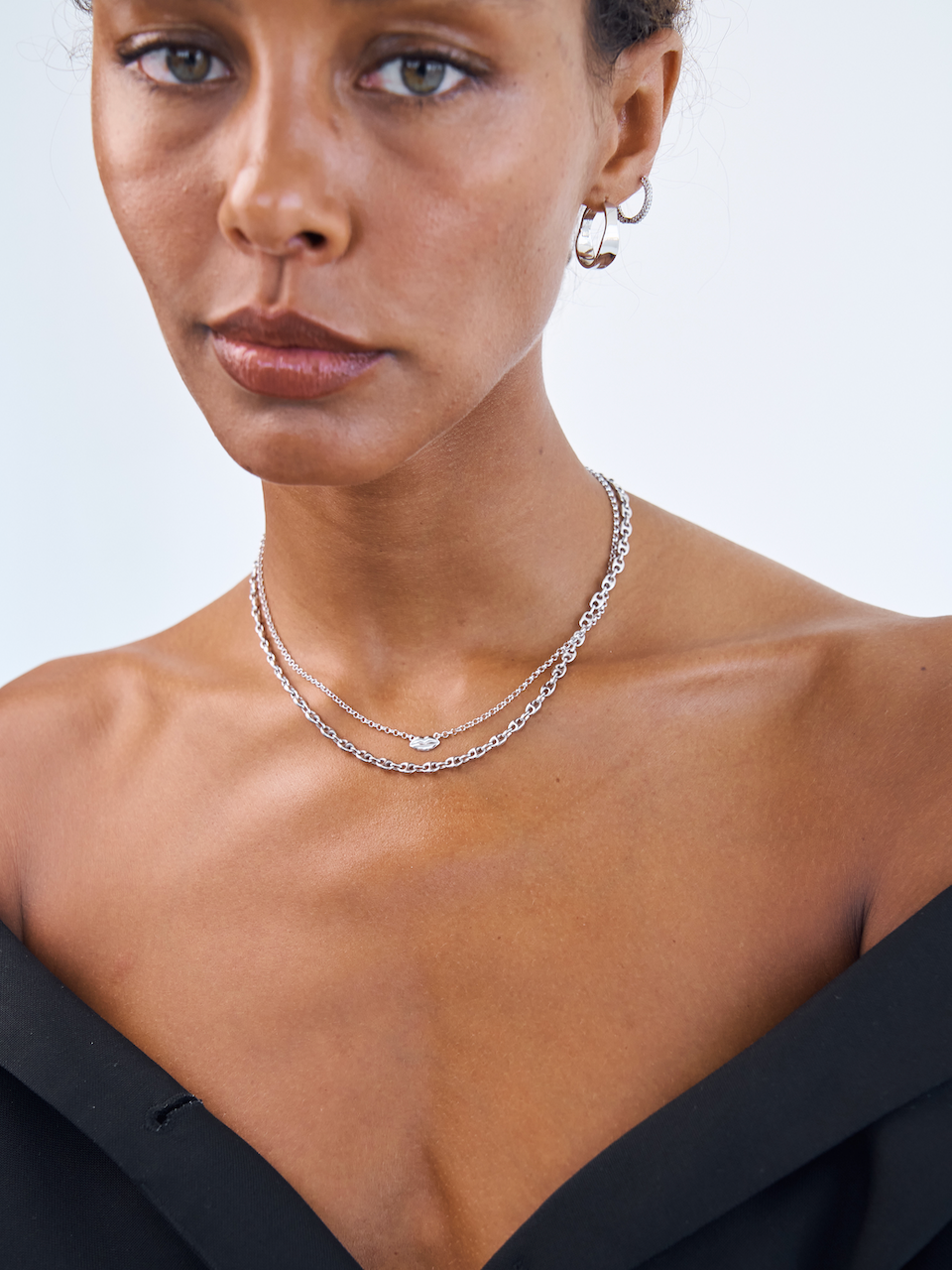 Dita Hoops, silver hoops, hoop earrings, sterling silver, ear stack