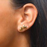 VIOLET STUD EARRINGS GOLD