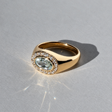 IMOGEN RING AQUAMARINE/LAB DIAMOND