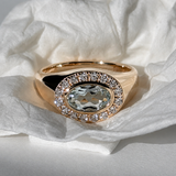IMOGEN RING AQUAMARINE/LAB DIAMOND
