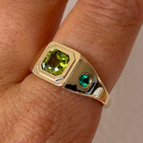 MADIGAN RING PERIDOT / LAB EMERALD
