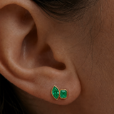 MARGUERITE STUD EARRINGS EMERALD