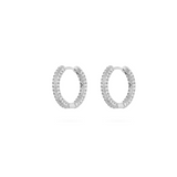 PRISCILLA PAVÉ HOOPS SILVER