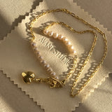 PUFF HEART NECKLACE PEARL