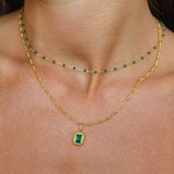 TIBI NECKLACE EMERALD