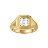 CONSTANCE LAB DIAMOND SIGNET RING - YELLOW GOLD