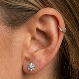 FLEUR STUD EARRINGS SILVER