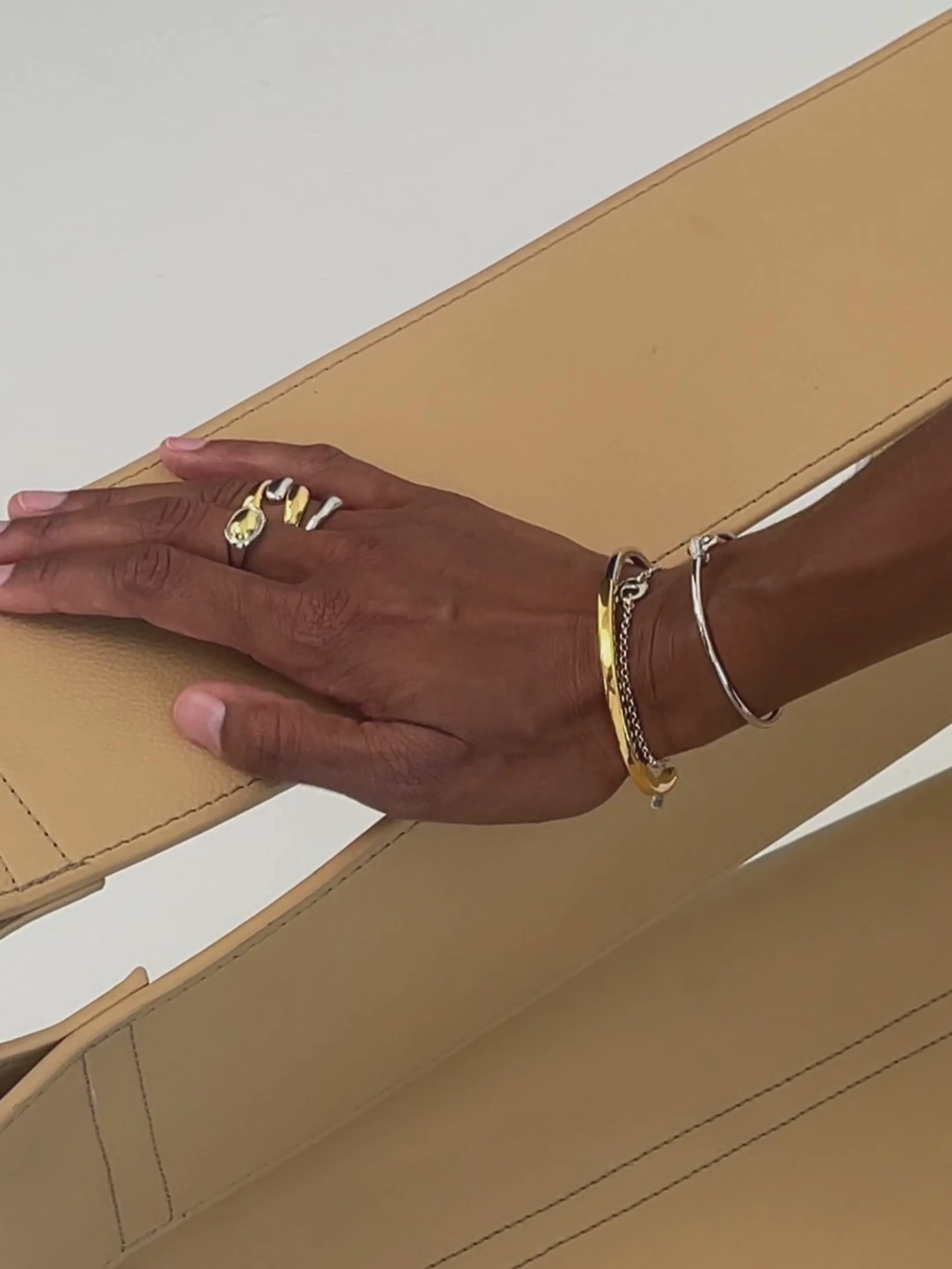 Maybel Bracelet, Sterling Silver, Gold Plated, Chain, Mixed Metals, Link, bracelet stack